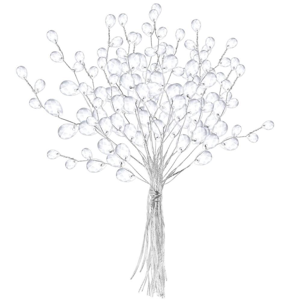 2577 50 Pcs Artificial Acrylic Bead Bouquets, Crystal Bud Branches